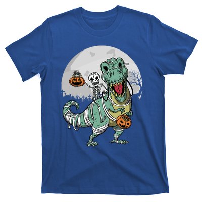 Skeleton Costume TRex Cemetery Halloween Trick Rawr Treat Funny Gift T-Shirt