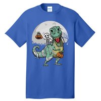 Skeleton Costume TRex Cemetery Halloween Trick Rawr Treat Funny Gift Tall T-Shirt