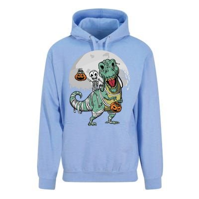 Skeleton Costume TRex Cemetery Halloween Trick Rawr Treat Funny Gift Unisex Surf Hoodie