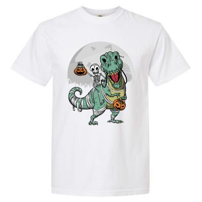 Skeleton Costume TRex Cemetery Halloween Trick Rawr Treat Funny Gift Garment-Dyed Heavyweight T-Shirt