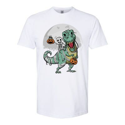 Skeleton Costume TRex Cemetery Halloween Trick Rawr Treat Funny Gift Softstyle® CVC T-Shirt