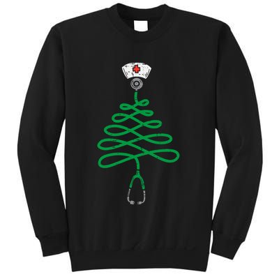 Stethoscope Christmas Tree Nurse Christmas Scrub Top Xmas Sweatshirt