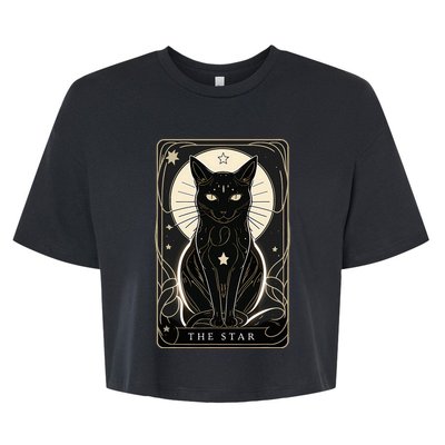 Star Cat Tarot Card Graphic For Tarot Cat Lovers Bella+Canvas Jersey Crop Tee