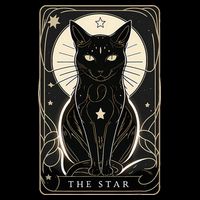 Star Cat Tarot Card Graphic For Tarot Cat Lovers Cooling Performance Crew T-Shirt