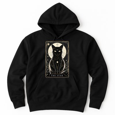 Star Cat Tarot Card Graphic For Tarot Cat Lovers Hoodie