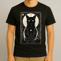 Star Cat Tarot Card Graphic For Tarot Cat Lovers T-Shirt