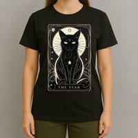 Star Cat Tarot Card Graphic For Tarot Cat Lovers T-Shirt
