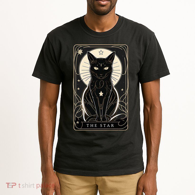 Star Cat Tarot Card Graphic For Tarot Cat Lovers Tall T-Shirt