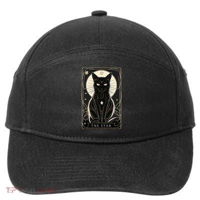 Star Cat Tarot Card Graphic For Tarot Cat Lovers 7-Panel Snapback Hat