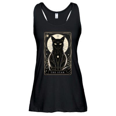 Star Cat Tarot Card Graphic For Tarot Cat Lovers Ladies Essential Flowy Tank