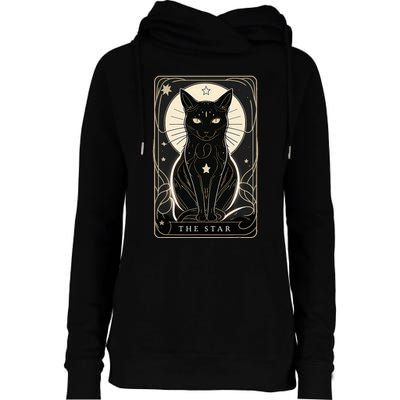 Star Cat Tarot Card Graphic For Tarot Cat Lovers Womens Funnel Neck Pullover Hood