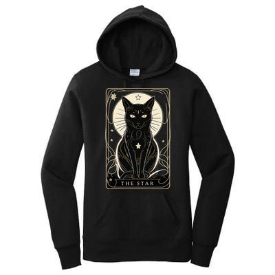 Star Cat Tarot Card Graphic For Tarot Cat Lovers Women's Pullover Hoodie
