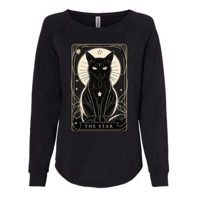 Star Cat Tarot Card Graphic For Tarot Cat Lovers Womens California Wash Sweatshirt