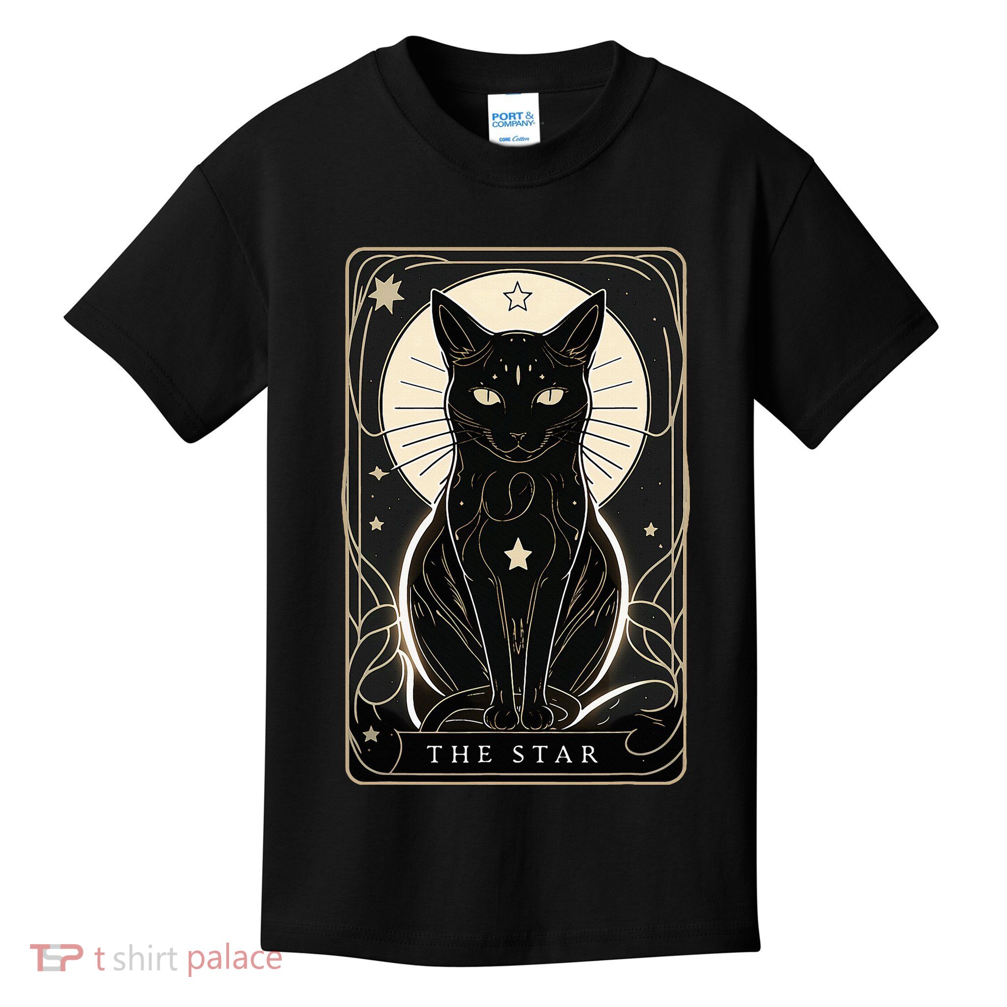 Star Cat Tarot Card Graphic For Tarot Cat Lovers Kids T-Shirt
