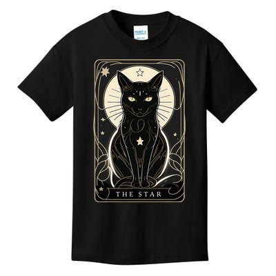 Star Cat Tarot Card Graphic For Tarot Cat Lovers Kids T-Shirt