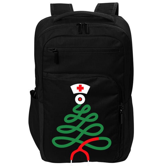 Stethoscope Christmas Tree Nursing Funny Nurse Rn Lpn Squad Impact Tech Backpack