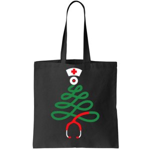 Stethoscope Christmas Tree Nursing Funny Nurse Rn Lpn Squad Tote Bag