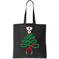 Stethoscope Christmas Tree Nursing Funny Nurse Rn Lpn Squad Tote Bag