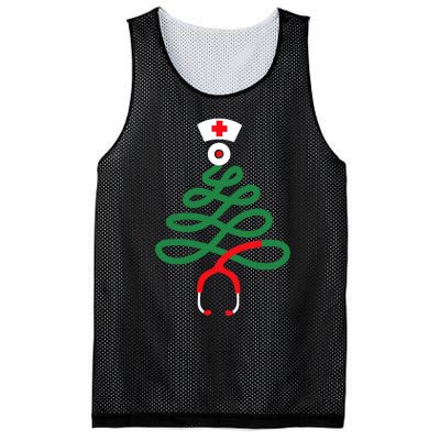 Stethoscope Christmas Tree Nursing Funny Nurse Rn Lpn Squad Mesh Reversible Basketball Jersey Tank