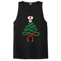 Stethoscope Christmas Tree Nursing Funny Nurse Rn Lpn Squad PosiCharge Competitor Tank