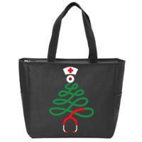 Stethoscope Christmas Tree Nursing Funny Nurse Rn Lpn Squad Zip Tote Bag