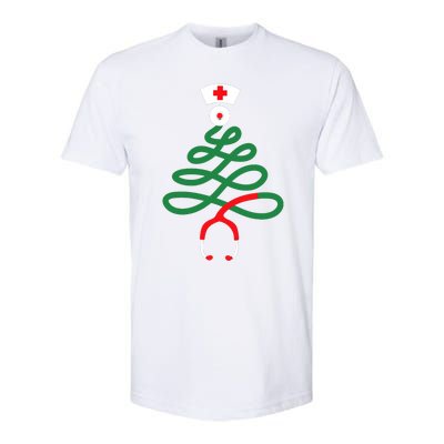 Stethoscope Christmas Tree Nursing Funny Nurse Rn Lpn Squad Softstyle CVC T-Shirt