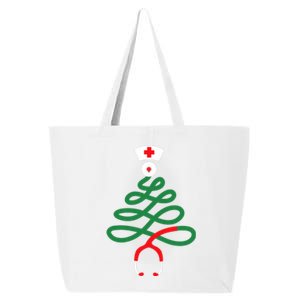 Stethoscope Christmas Tree Nursing Funny Nurse Rn Lpn Squad 25L Jumbo Tote