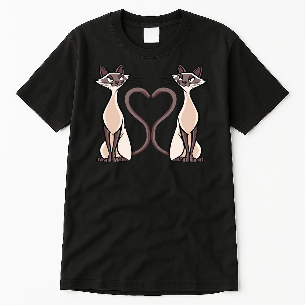Siamese Cat Twins Cute Tall T-Shirt