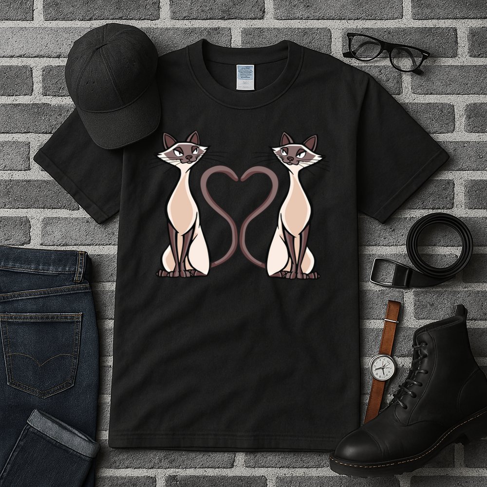 Siamese Cat Twins Cute Tall T-Shirt