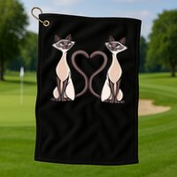 Siamese Cat Twins Cute Golf Towel