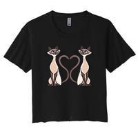 Siamese Cat Twins Cute Women's Crop Top Tee