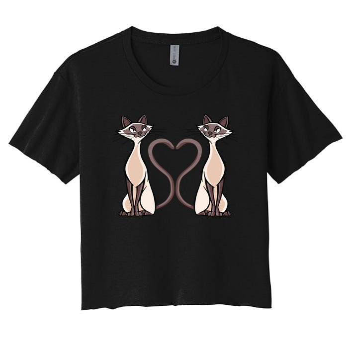 Siamese Cat Twins Cute Women's Crop Top Tee