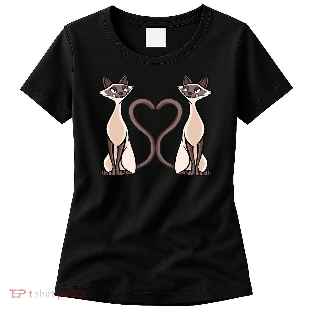 Siamese Cat Twins Cute Womens T-Shirt