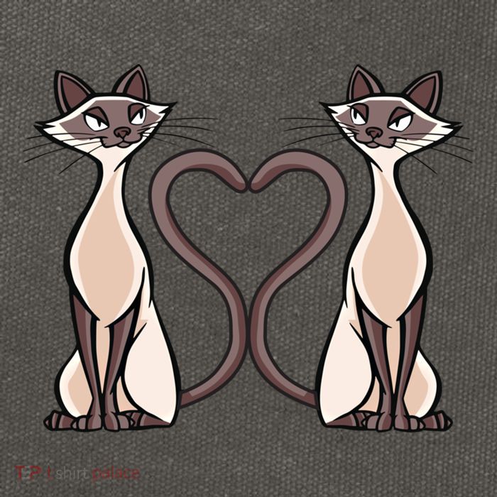 Siamese Cat Twins Cute Cotton Canvas Backpack