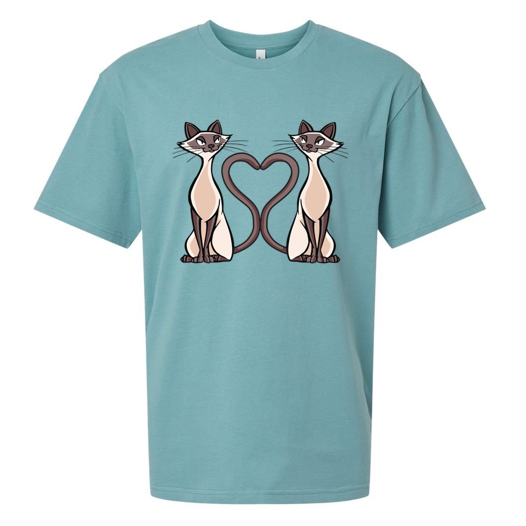 Siamese Cat Twins Cute Sueded Cloud Jersey T-Shirt