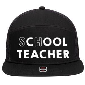 School Cool Teacher 7 Panel Mesh Trucker Snapback Hat