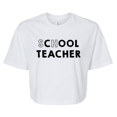 School Cool Teacher Bella+Canvas Jersey Crop Tee