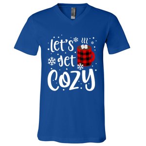 S Christmas Tees LetS Get Cozy Funny Christmas Gift V-Neck T-Shirt