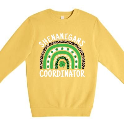 Shenanigans Coordinator Teacher St Patricks Day Shamrock Great Gift Premium Crewneck Sweatshirt