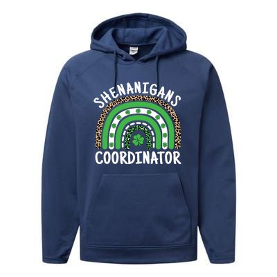 Shenanigans Coordinator Teacher St Patricks Day Shamrock Great Gift Performance Fleece Hoodie