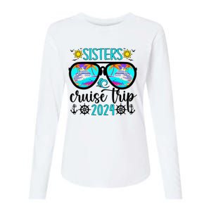 Sisters Cruise Trip 2024 Vacation Travel Sisters Cruising Womens Cotton Relaxed Long Sleeve T-Shirt