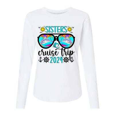 Sisters Cruise Trip 2024 Vacation Travel Sisters Cruising Womens Cotton Relaxed Long Sleeve T-Shirt