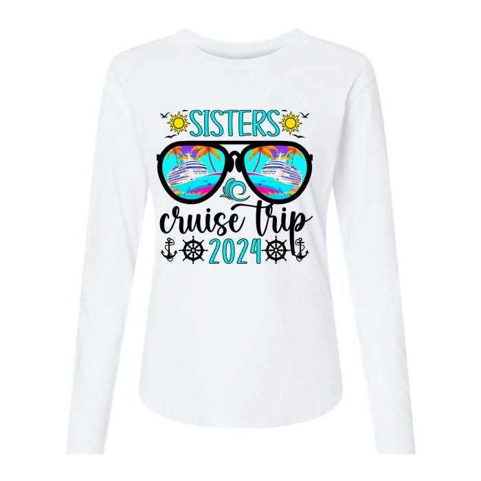 Sisters Cruise Trip 2024 Vacation Travel Sisters Cruising Womens Cotton Relaxed Long Sleeve T-Shirt