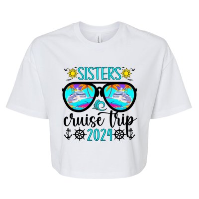 Sisters Cruise Trip 2024 Vacation Travel Sisters Cruising Bella+Canvas Jersey Crop Tee