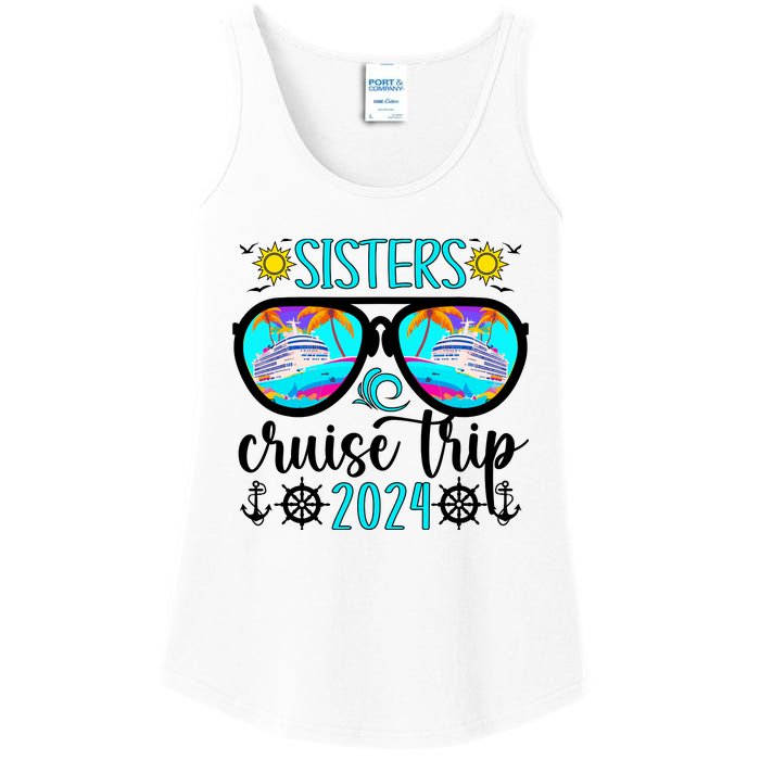 Sisters Cruise Trip 2024 Vacation Travel Sisters Cruising Ladies Essential Tank