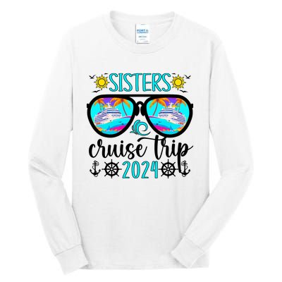 Sisters Cruise Trip 2024 Vacation Travel Sisters Cruising Tall Long Sleeve T-Shirt