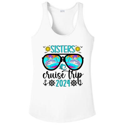 Sisters Cruise Trip 2024 Vacation Travel Sisters Cruising Ladies PosiCharge Competitor Racerback Tank