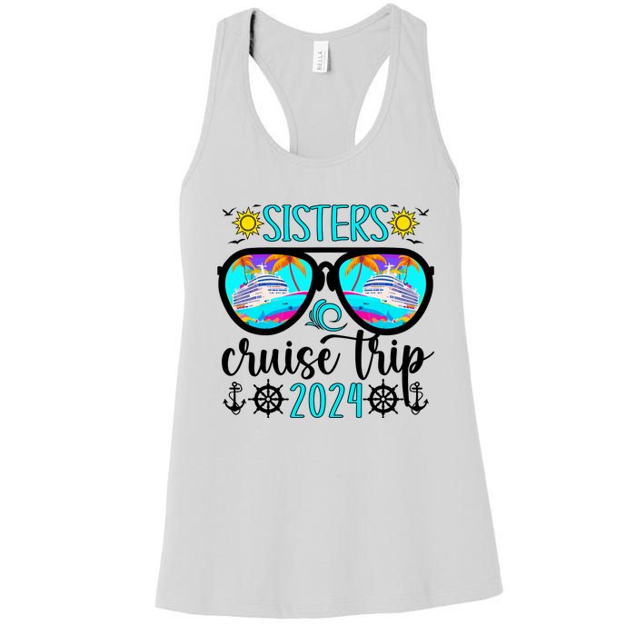 Sisters Cruise Trip 2024 Vacation Travel Sisters Cruising Women's Racerback Tank