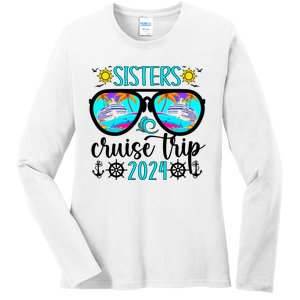 Sisters Cruise Trip 2024 Vacation Travel Sisters Cruising Ladies Long Sleeve Shirt