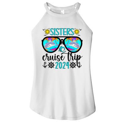 Sisters Cruise Trip 2024 Vacation Travel Sisters Cruising Women’s Perfect Tri Rocker Tank